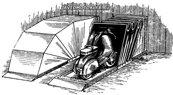 Рис. 1. Общий вид складного гаража для мотоцикла или скутера Складной гараж для мотоцикла или мотороллера, скутера или мопеда